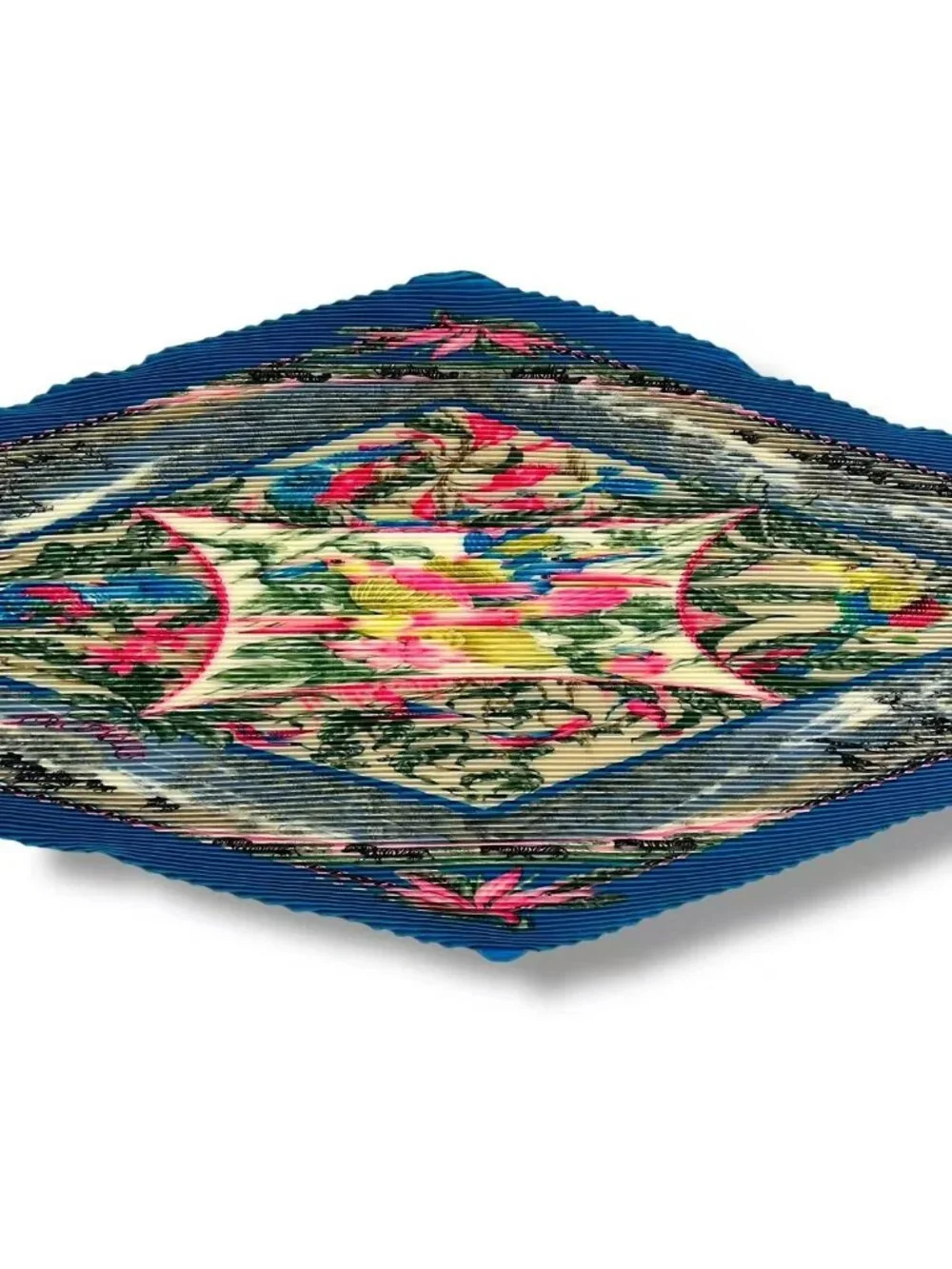 Hermes Pleats Scarf Silk Tropiques Tropical Blue